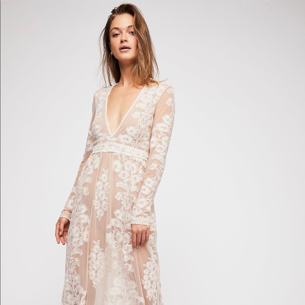 For Love and Lemons Temecula Maxi Dress, white